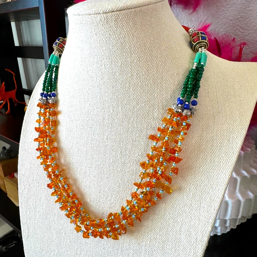 Artisan Nepal Multi-strand Beaded Necklace - Picture 4 of 8